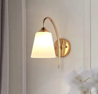 Lampe de chevet américaine antique en verre et fer LED pour hôtel de luxe | Marco Lucetti Or B / Blanc froid (5 500-7 000 K).