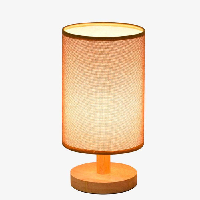Lampe de chevet chic avec abat-jour cylindrique en tissu