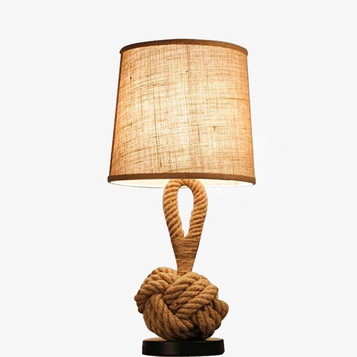 Lampe de chevet design en tissu et cordage