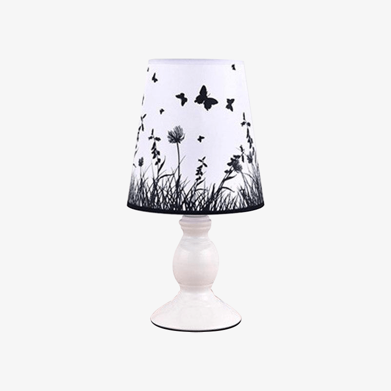 Lampe de chevet blanche avec abat-jour floral | Marco Lucetti