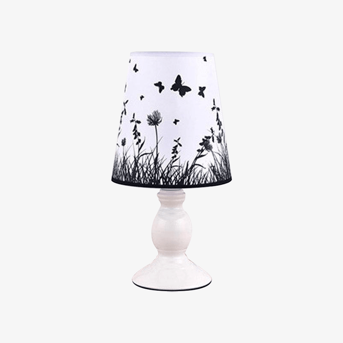 Lampe de chevet blanche avec abat-jour floral | Marco Lucetti