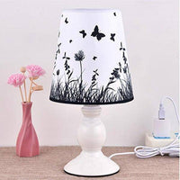 Lampe de chevet blanche avec abat-jour floral | Marco Lucetti B