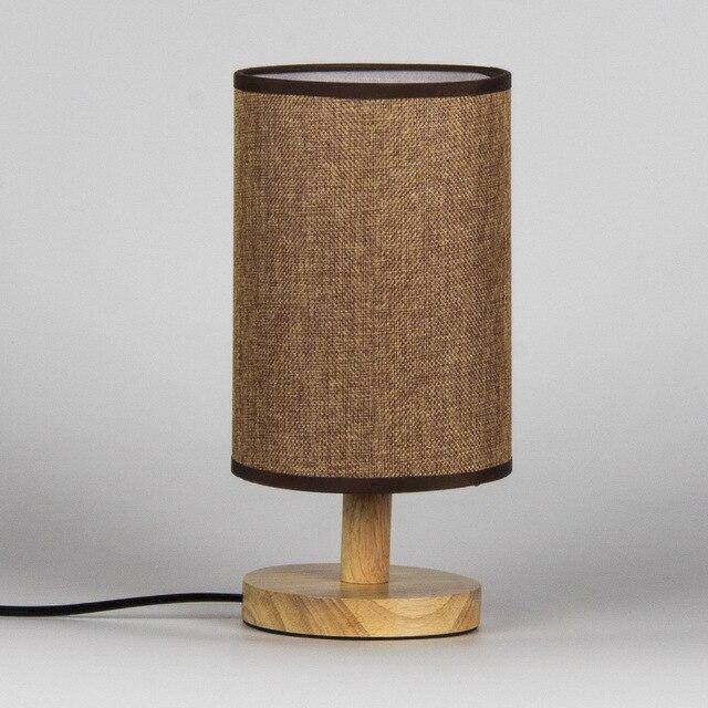 Lampe de chevet chic avec abat-jour cylindrique en tissu | Marco Lucetti Marron