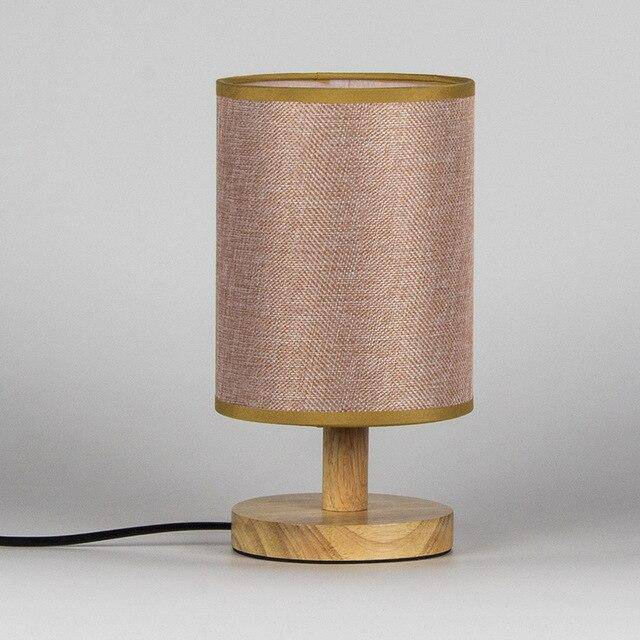 Lampe de chevet chic avec abat-jour cylindrique en tissu | Marco Lucetti Rose