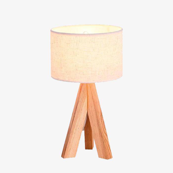 Lampe de chevet Chic en Tissu et Bois | Marco Lucetti Blanc
