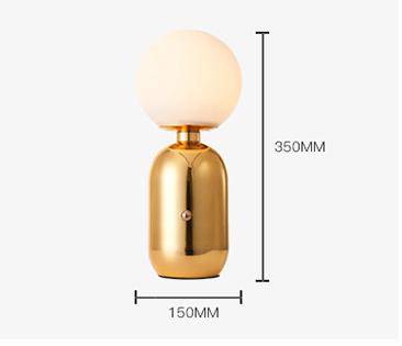 Lampe de chevet chromée avec boule de verre Modern | Marco Lucetti