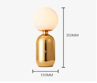 Lampe de chevet chromée avec boule de verre Modern | Marco Lucetti