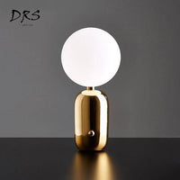 Lampe de chevet chromée avec boule de verre Modern | Marco Lucetti Doré / 15cm