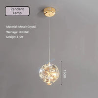 Lampe de chevet cristal suspendue avec gradation à distance | Marco Lucetti Lampe à suspension / 3 Température de couleur