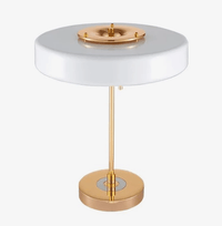 Lampe de chevet design : doré avec abat-jour blanc. | Marco Lucetti