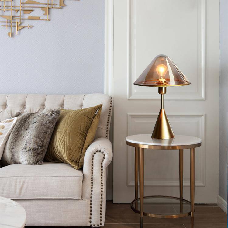 Lampe de chevet design LED cuivré verre | Marco Lucetti