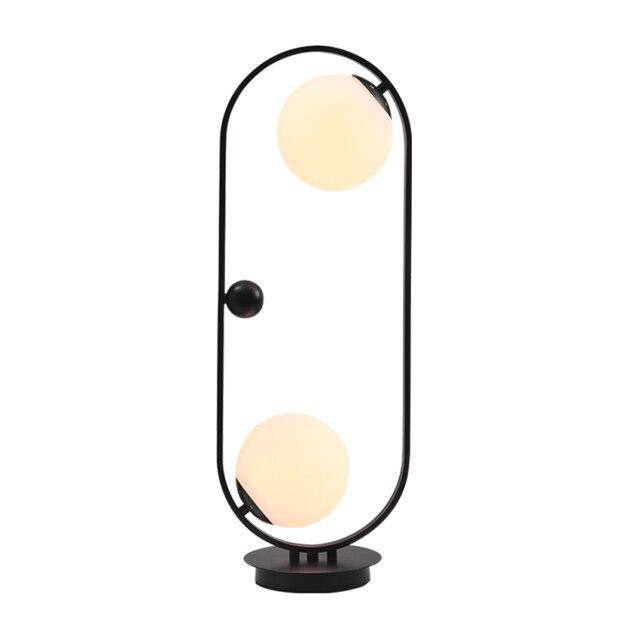 Lampe de chevet design Loft avec LED et anneau métallique | Marco Lucetti B / Noir