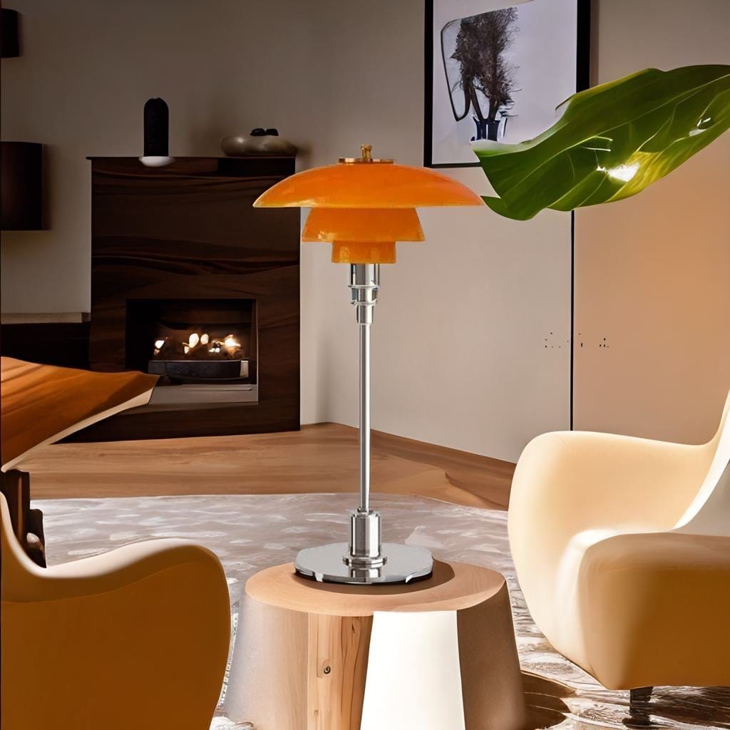 Lampe de chevet Élégance - Luneo | Marco Lucetti Ambre - Argent / Couleur chaude