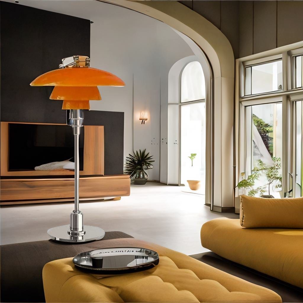 Lampe de chevet Élégance - Luneo | Marco Lucetti Ambre - Argent / Couleur froide