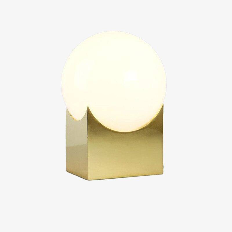 Lampe de chevet élégante sur socle cube | Marco Lucetti Doré