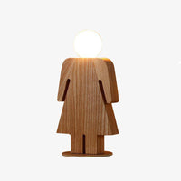 Lampe de chevet en bois "Fille Logo" | Marco Lucetti