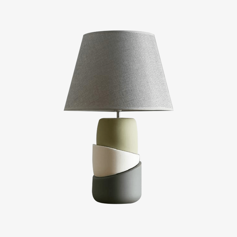 Lampe de chevet design en céramique avec abat-jour en tissu