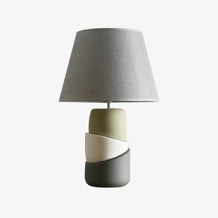 Lampe de chevet design en céramique avec abat-jour en tissu