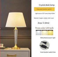 Lampe de chevet en cristal et cuivre de luxe européenne | Marco Lucetti Tout en cuivre