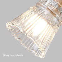 Lampe de chevet en verre et bois avec LED E27 - Suspension | Marco Lucetti