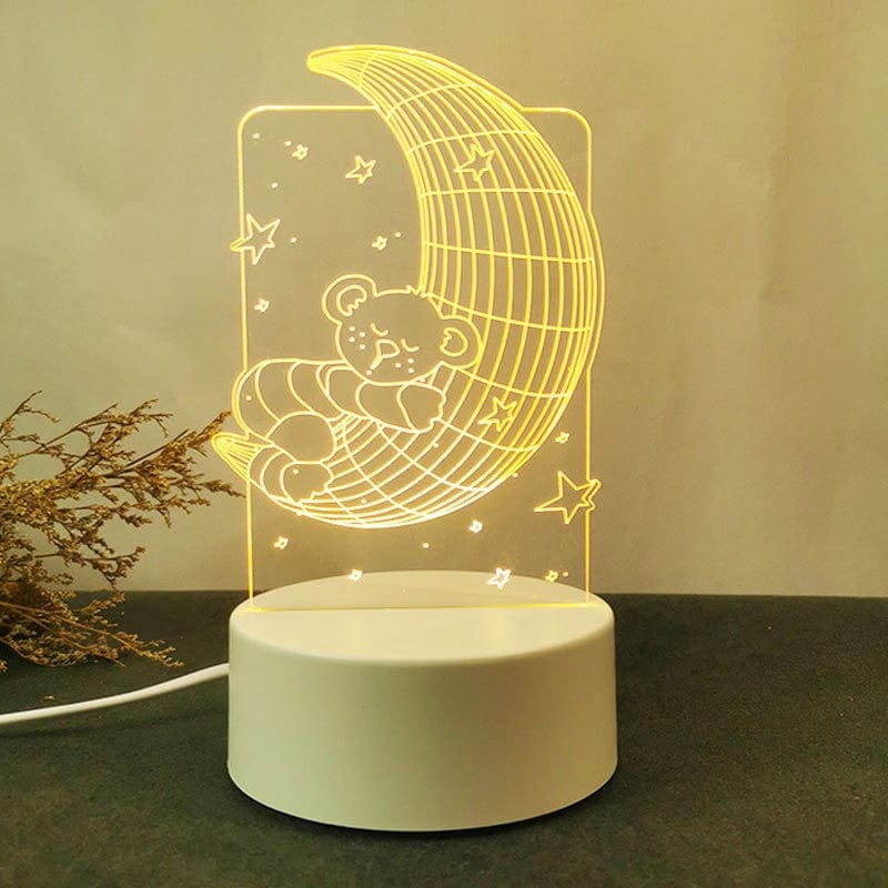 Lampe de Chevet Fille - Émojis Collection | Marco Lucetti Lune et Ourson