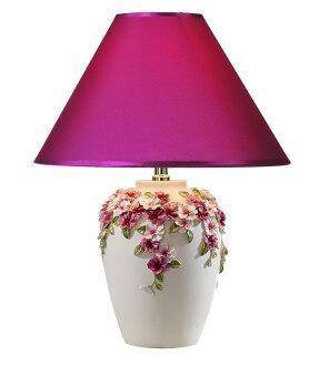 Lampe de chevet floral moderne, avec abat-jour en tissu varié | Marco Lucetti