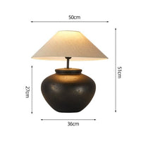 Lampe de chevet japonaise en céramique et tissu | Marco Lucetti