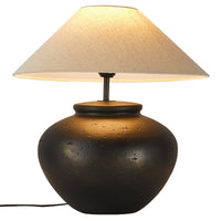 Lampe de chevet japonaise en céramique et tissu | Marco Lucetti