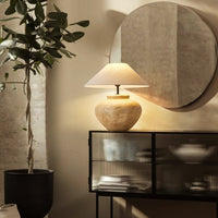 Lampe de chevet japonaise en céramique et tissu | Marco Lucetti