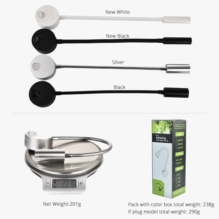 Lampe de Chevet LED 3W | Idéale pour le Travail et l'Étude | Marco Lucetti