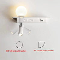 Lampe de chevet moderne LED avec interrupteur et USB – Édition Deluxe | Marco Lucetti