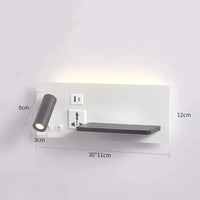 Lampe de chevet murale avec chargement sans fil USB Type-C et projecteur rotatif - LuxuriaSorts™ | Marco Lucetti