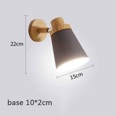 Lampe de chevet Murale Bois - Luminosité Naturelle | Marco Lucetti B gris / Sans Ampoule