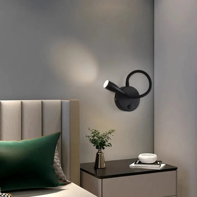 Lampe de chevet murale design nordique LED avec port USB et interrupteur | Marco Lucetti