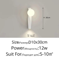 Lampe de chevet murale en U Anti Lumière Bleue Minimaliste | Marco Lucetti 2381 Blanc D10x30cm / 3 couleurs sans télécommande