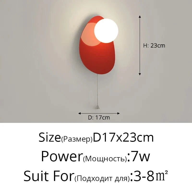 Lampe de chevet murale en U Anti Lumière Bleue Minimaliste | Marco Lucetti 2382 Rouge D17x23cm / 3 couleurs sans télécommande