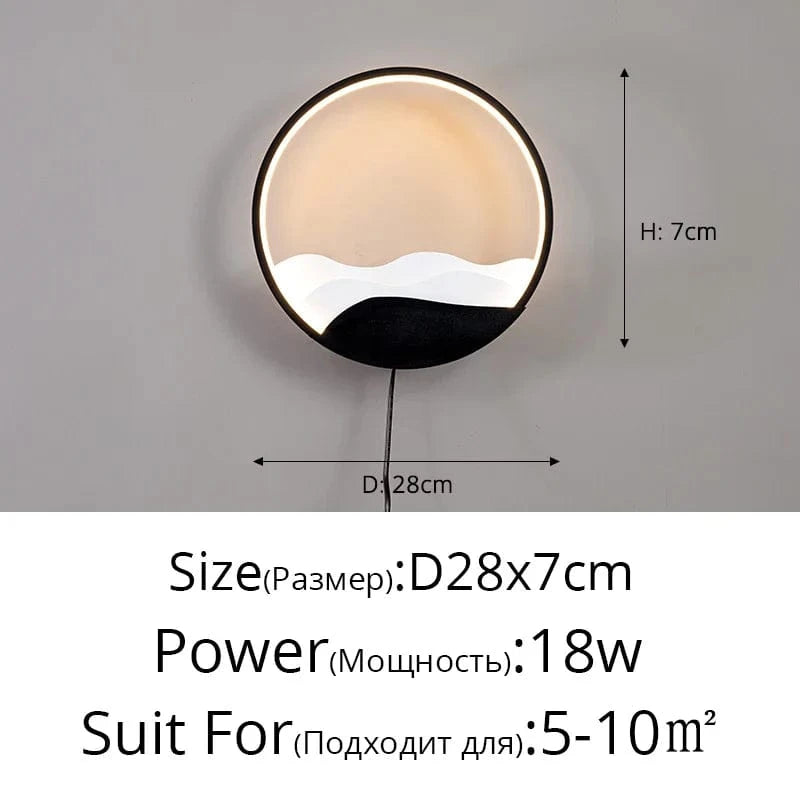 Lampe de chevet murale LED EcoLight pour lit mezzanine                                | Marco Lucetti A Noir D28x7cm 18W / Blanc chaud (2700-3500K)