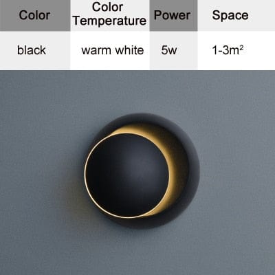 Lampe de Chevet Murale - LuneLux | Marco Lucetti Noir Chaud