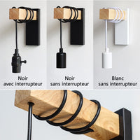 Lampe de chevet Murale Vintage Bois - Raylan | Marco Lucetti