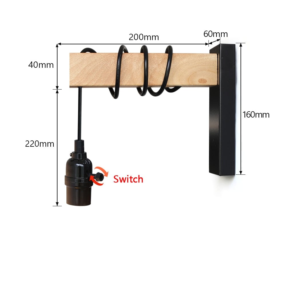 Lampe de chevet Murale Vintage Bois - Raylan | Marco Lucetti