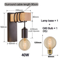 Lampe de chevet Murale Vintage Bois - Raylan | Marco Lucetti