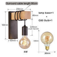 Lampe de chevet Murale Vintage Bois - Raylan | Marco Lucetti