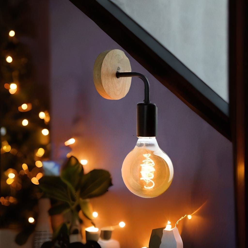 Lampe de chevet Murale Vintage Bois - Raylan | Marco Lucetti Style A