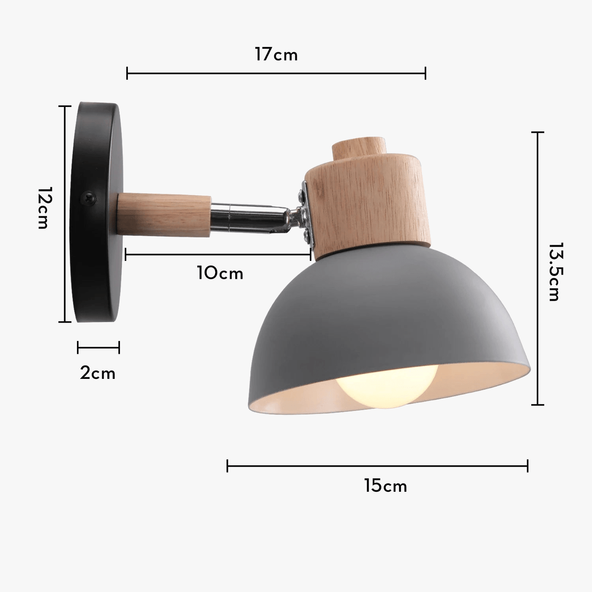 Lampe de chevet nordique en bois moderne avec applique murale  dirigée pour chambre et salon. | Marco Lucetti