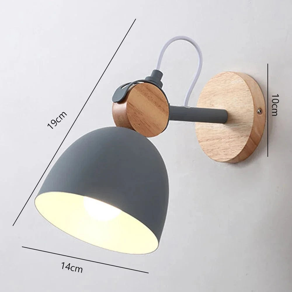Lampe de chevet nordique en bois moderne avec applique murale  dirigée pour chambre et salon. | Marco Lucetti Modèle 12