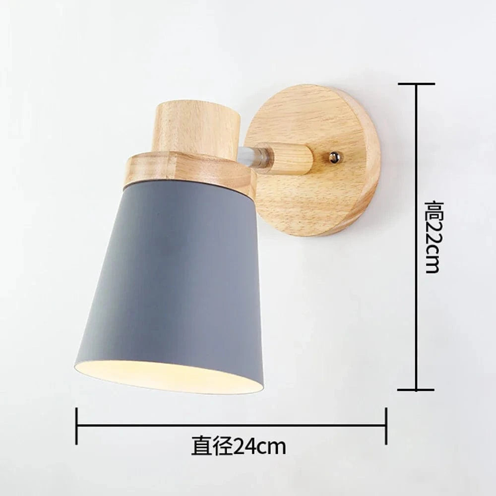 Lampe de chevet nordique en bois moderne avec applique murale  dirigée pour chambre et salon. | Marco Lucetti Modèle 8