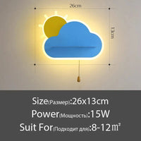 Lampe de chevet nuage pour enfants. | Marco Lucetti Corps bleu LED 15W A / Blanc chaud (2700-3500K)