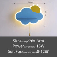 Lampe de chevet nuage pour enfants. | Marco Lucetti Corps bleu LED 15W B / Blanc chaud (2700-3500K)