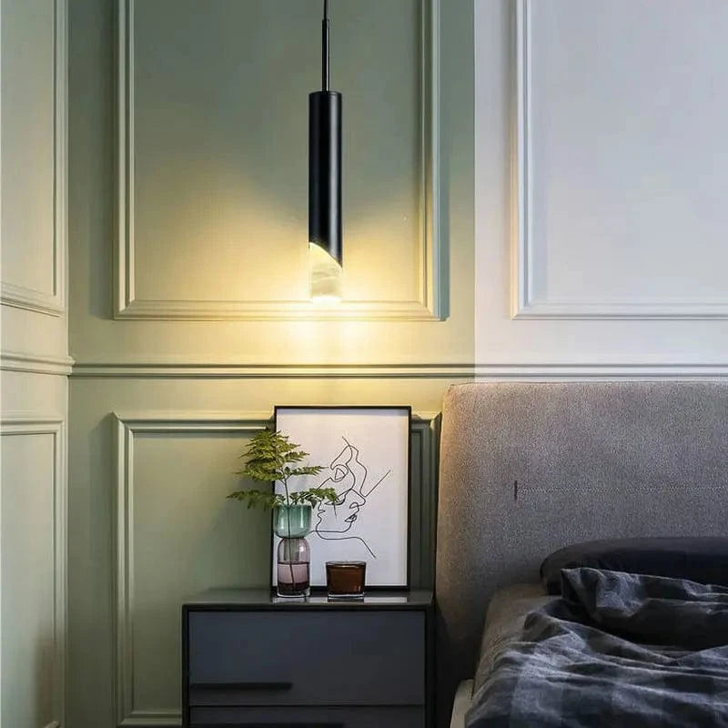 Lampe de chevet post-moderne noire et cuivrée pour chambre à coucher - Éclairage LED  | Marco Lucetti