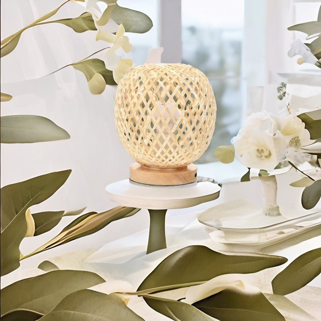 Lampe de chevet Ronde Bambou - Éclativi | Marco Lucetti Blanc